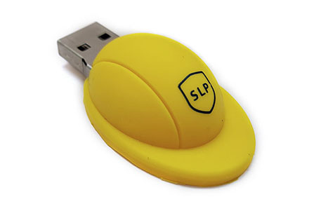X-040, SLP USB memory, yellow helmet, 4GB